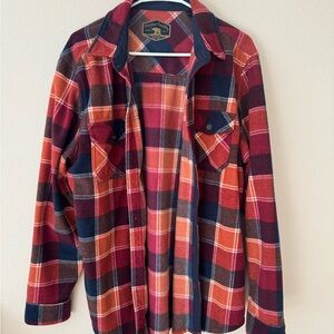 Legendary Whitetails Men's Plaid Shirt - Red, Orange, and Blue